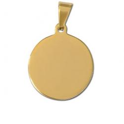 Médaille ronde dorée en inox (à personnaliser)