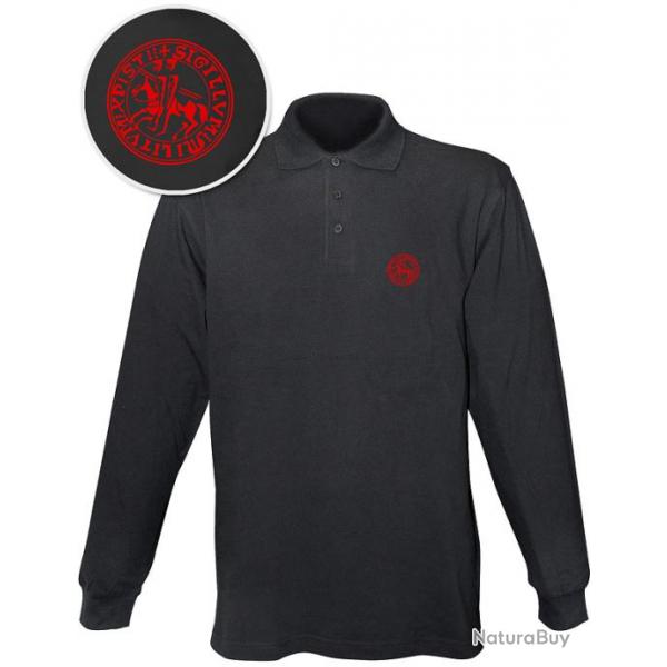 Polo sceau templier rouge (manches longues) M