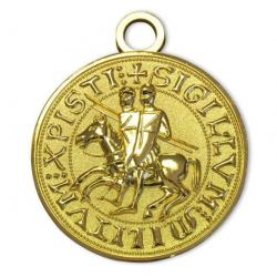 Médaille pour sautoir sceau templier (dorée)