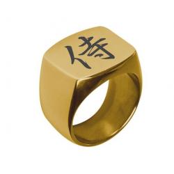 Chevalière dorée kanji japonais « Samouraï » taille 72