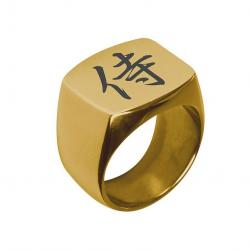 Chevalière dorée kanji japonais « Samouraï » taille 68