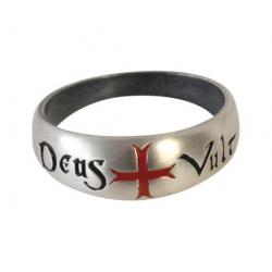 Bague templière argent « Deus + Vult » taille 75