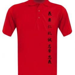 Polo rouge 7 Vertus du Bushido L