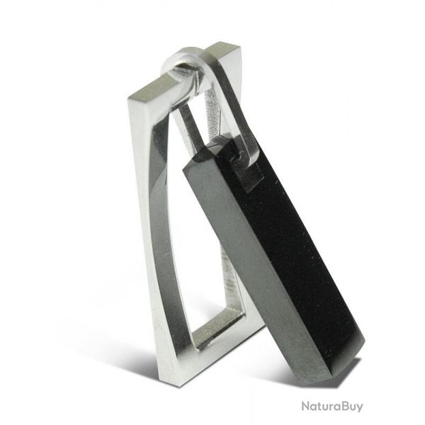 Pendentif  inox noir et acier  personnaliser
