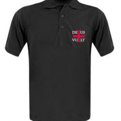 Polo templier noir « Deus + Vult » XXL