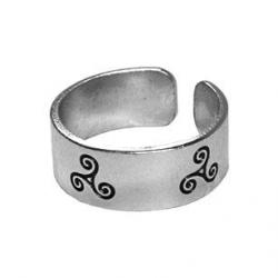 Bague celtique 3 Triskels en argent (ajustable) taille 60