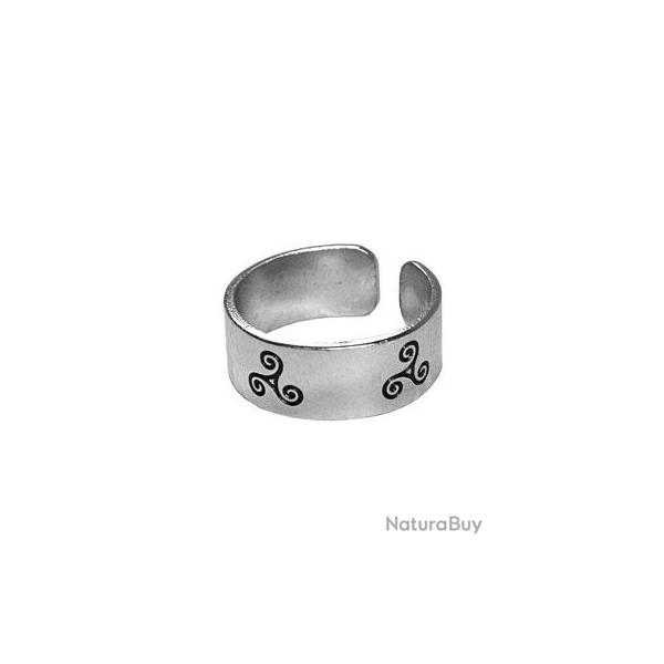 Bague celtique 3 Triskels en argent (ajustable) taille 60