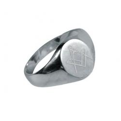 Bague maçonnique équerre compas en argent taille 62