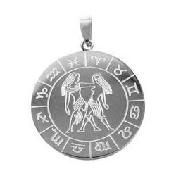 Pendentif astrologique Gémeaux en inox gravé