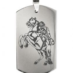 Pendentif inox Chevalier templier sur son cheval