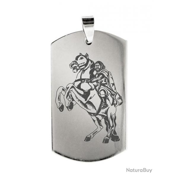 Pendentif inox Chevalier templier sur son cheval