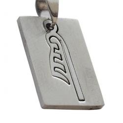 Pendentif inox Plume de la déesse égyptienne Maât