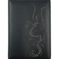 Porte-papiers en cuir noir Dragon tribal