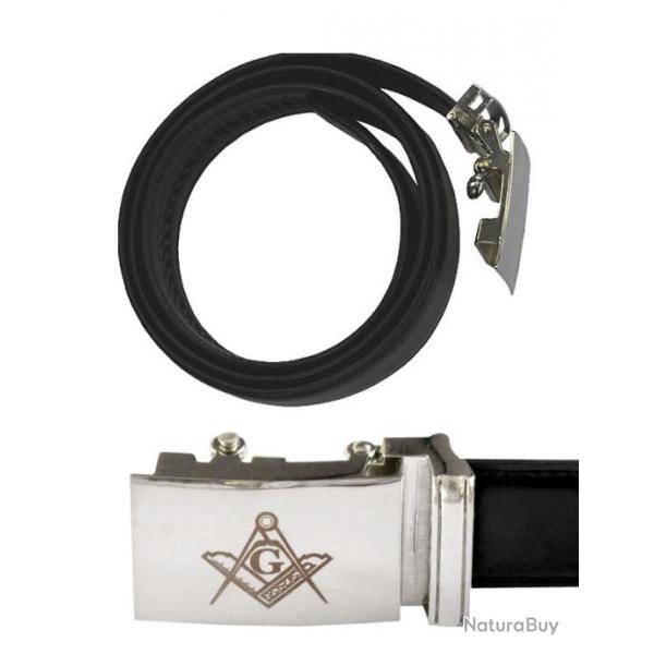 Ceinture maonnique "querre, compas et lettre G"