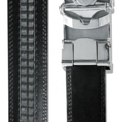 Ceinture noire en cuir à personnaliser