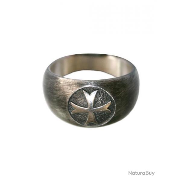 Bague Croix templire patte en argent taille 75