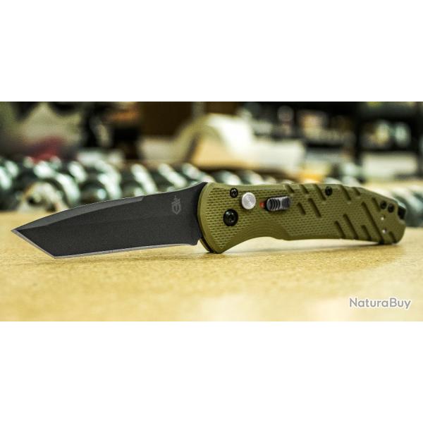 Couteau Automatique Gerber Propel Downrange Auto Tanto Lame Acier S30V Manche OD Green USA G1317