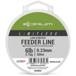 KORUM FIL DE PÊCHE LIMITLESS LOW STRETCH FEEDER LINE 300M KORUM 0,23mm 300m