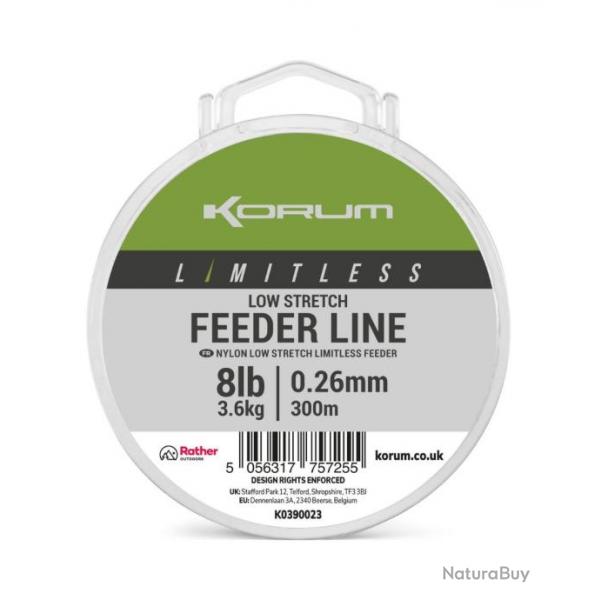 KORUM FIL DE PCHE LIMITLESS LOW STRETCH FEEDER LINE 300M KORUM 0,26mm 300m