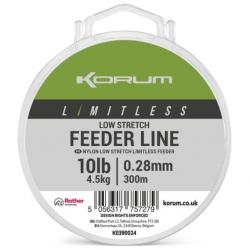 KORUM FIL DE PÊCHE LIMITLESS LOW STRETCH FEEDER LINE 300M KORUM 0,28mm 300m