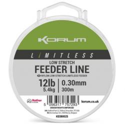 KORUM FIL DE PÊCHE LIMITLESS LOW STRETCH FEEDER LINE 300M KORUM 0,30mm 300m