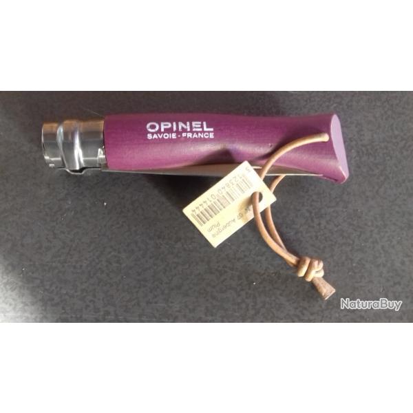 GRATUIT grav prnom dos lame couteau 7 OPINEL mauve