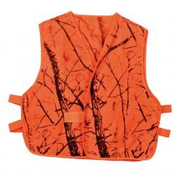 GILET FLUO CAMO 100% POLYESTER idéal pour la chasse du grand gibier