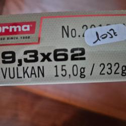 NORMA 9,3X62 VULCAN 15,0g/ 232 grBoîte de 20 balles