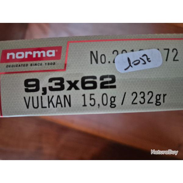 NORMA 9,3X62 VULCAN 15,0g/ 232 grBote de 20 balles
