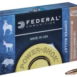 2 BOITES DE BALLES FEDERAL POWER SHOK LEAD FREE CAL 308 WIN COPPER 150GR