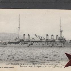 CPA - MARINE DE GUERRE FRANCAISE. "Vergniaud", Dreadnought (1er escadre) long:146m, larg:24 N°794