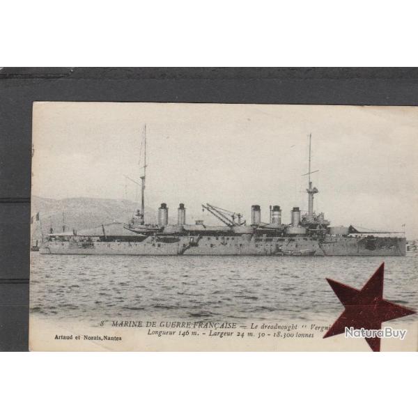 CPA - MARINE DE GUERRE FRANCAISE. "Vergniaud", Dreadnought (1er escadre) long:146m, larg:24 N794