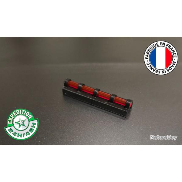 Guidon de vise fluo en fibre optique de 3mm (rouge), bande ventil de 7mm