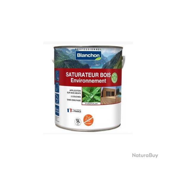 Saturateur bois Blanchon Environnement Biosourc 5l bois fonc mat pour toutes essences de bois