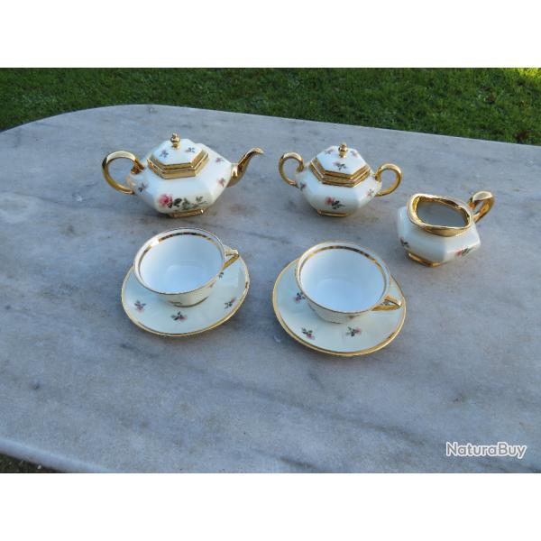 VINTAGE - Ancien service  caf/ th tte  tte porcelaine de Limoges - FRANCE (XX)