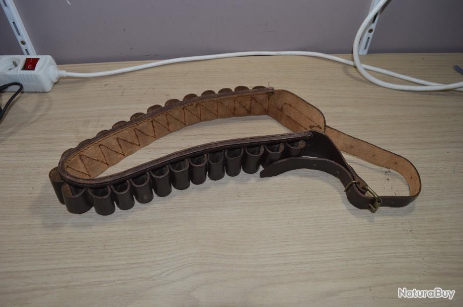 Lot De 2 Cartouchières De Chasse Vintage En Cuir - Occasion "dans Leur Jus"
