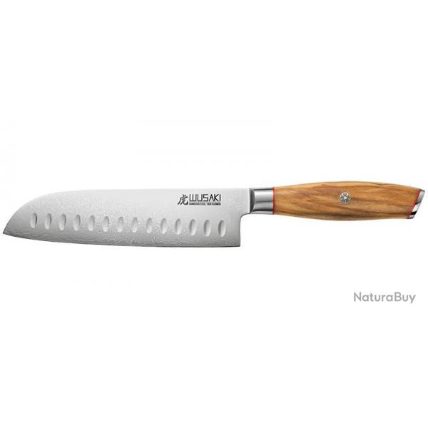 ( Damas 10Cr - Couteau Santoku)Damas 10Cr - Couteau Santoku