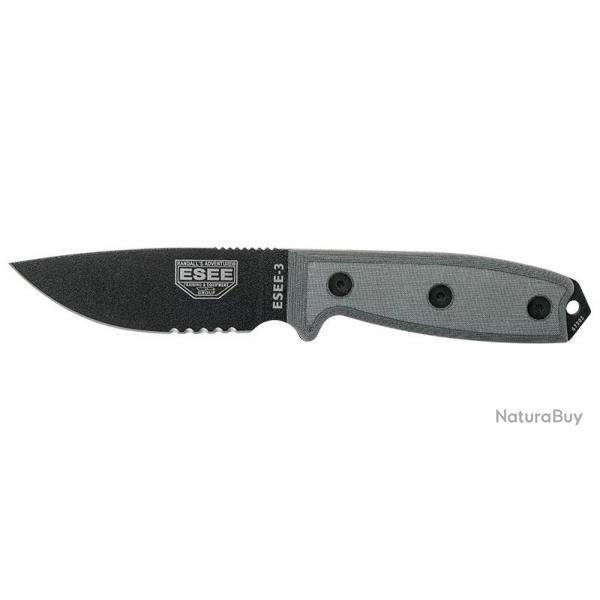 ( ESEE-3 - Noir - Lame Mixte - Pommeau modifi)ESEE-3 - Noir - Lame Mixte - Pommeau modifi