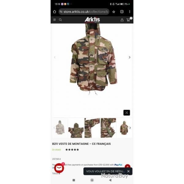 Veste arktis mountain smock neuf