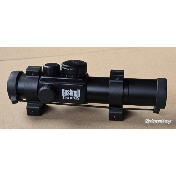 point rouge tubulaire bushnell trophy 1x28, 4 reticules, rouge et vert