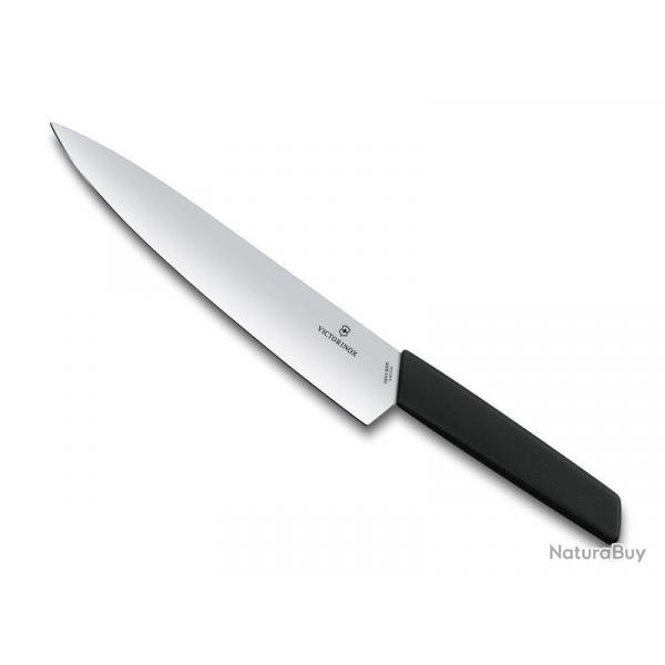 BEL2233 COUTEAU CHEF/CUISINE VICTORINOX LAME 22CM INOX MANCHE POLYPROPYLENE NOIR NEUF