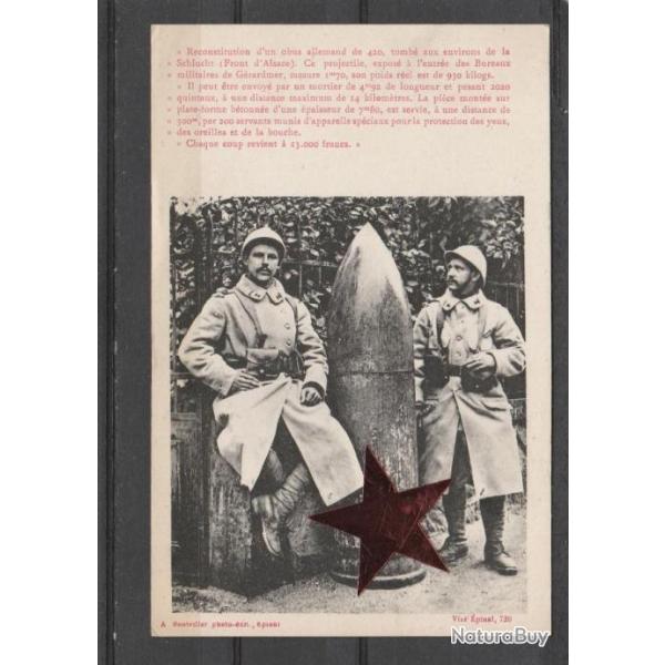 CPA -  Obus Allemand de 420mm - Environs de Verdun N791