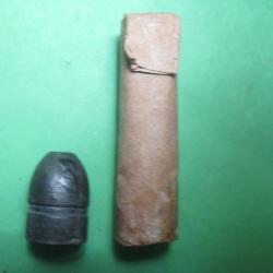 Une cartouche papier Francaise  Model 1859 Carabine de chasseur cal 17,5