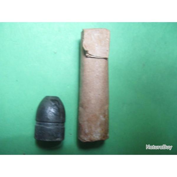Une cartouche papier Francaise  Model 1859 Carabine de chasseur cal 17,5