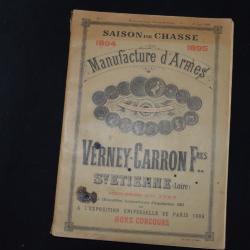 RARE CATALOGUE VERNEY CARRON 1894-1895-ARMES DE CHASSE-REVOLVERS-WINCHESTER-MUNITIONS-ACCESSOIRES