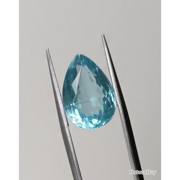 Aigue marine naturelle, 5.29 carat, bleue, VS, Madagascar (non chauffe et non traite)