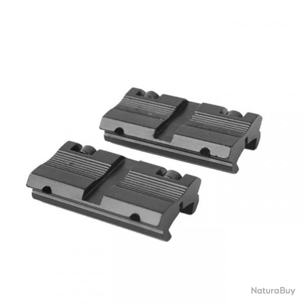 Lot de 2 adaptateurs pour rails 11 mm vers Picatinny