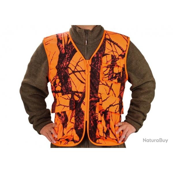 Gilet de chasse camouflage orange - LIVRAISON GRATUITE