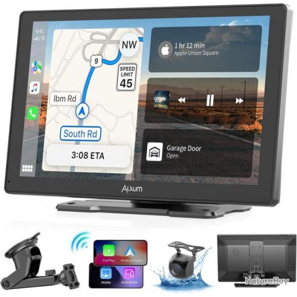 Carplay Auto-Display Portable 9" IPS Driveplay FM-Transmitter Moniteur Auto Bluetooth Car Play avec