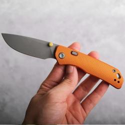 Couteau Vosteed Marten Orange Lame Acier 154CM Manche Aluminium IKBS Clip Top-Liner VOSA1604